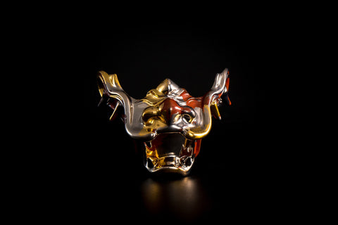 頬鎧盃 龍形 紅白金|古賀崇洋