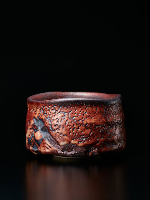 Crimson Shino Tea Bowl | Ryotaro Kato