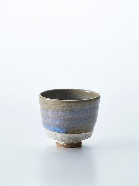 Sake Cup, Moon-White Glaze with Silver | Housai Matsubayashi