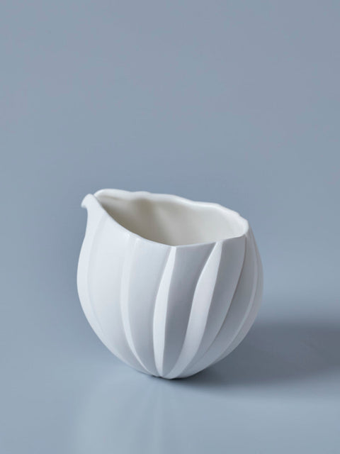 White Porcelain Katakuchi Pitcher | Nami Takahashi (alternate view)