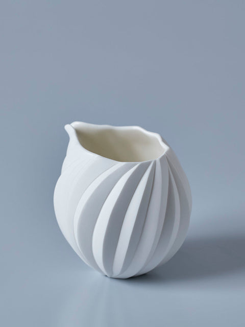 White Porcelain Katakuchi Pitcher | Nami Takahashi (alternate view)