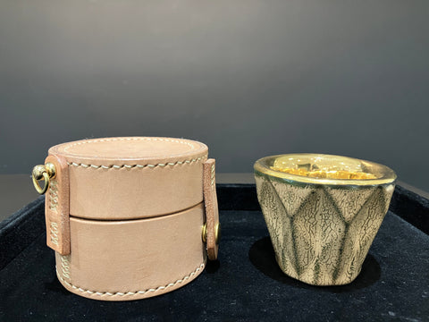 cappuccino cup, with Leather Case | Yoshiaki Imamura