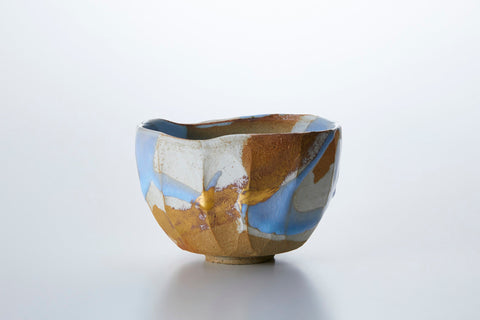 Tea Bowl, Geppaku Glaze, Flowing, Gold Overglaze | Housai Matsubayashi (alternate view)