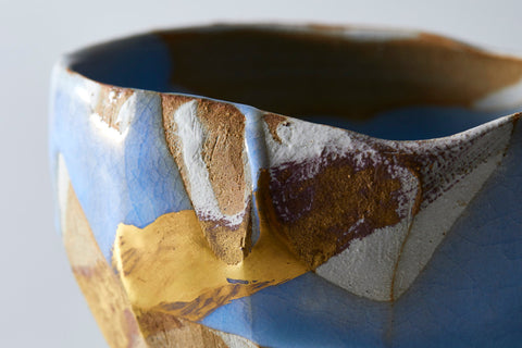 Tea Bowl, Geppaku Glaze, Flowing, Gold Overglaze | Housai Matsubayashi (alternate view)