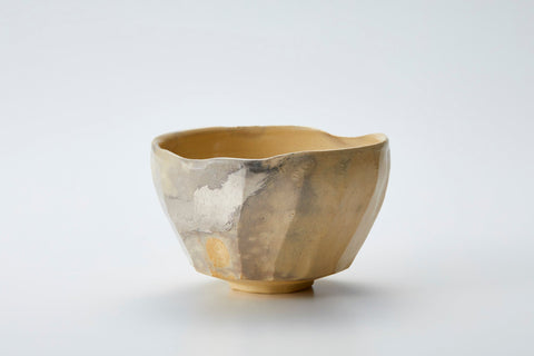 Tea Bowl, Kaze Glaze with Spatula Marks, Silver Overglaze | Housai Matsubayashi (alternate view)