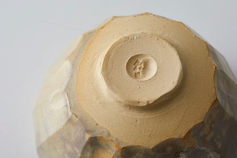Tea Bowl, Kaze Glaze with Spatula Marks, Silver Overglaze | Housai Matsubayashi (alternate view)