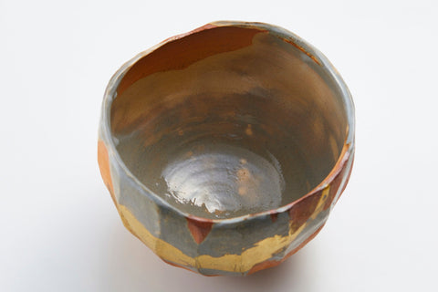 Tea Bowl, Crimson Deer-Back Glaze with Gold | Housai Matsubayashi (alternate view)