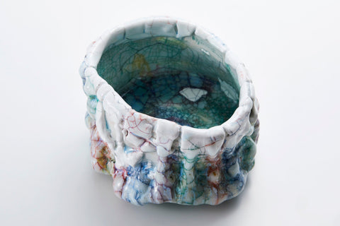Lacquer-Crackle White Glaze Tea Bowl | Kodai Ujiie (alternate view)