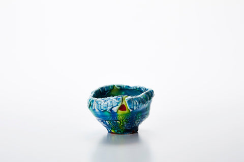 Oribe-Style Vermilion Lacquer Sake Cup (A) | Kodai Ujiie (alternate view)