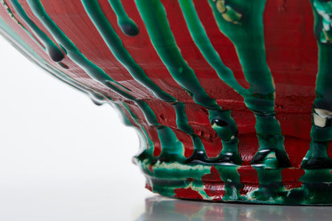 Oribe-Style Vermilion Lacquer Jar (A) | Kodai Ujiie (alternate view)