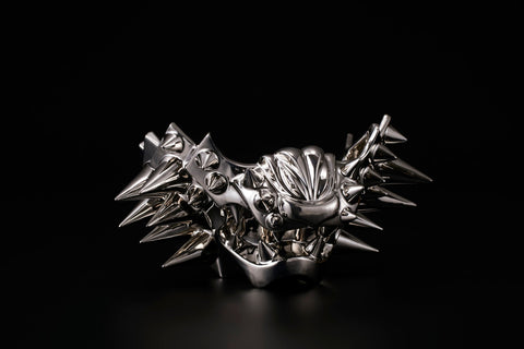 Cheek Armor Cup, Tiger-Man Form, Silver, Rivets | Takahiro Koga (alternate view)