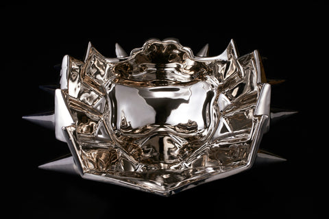 Cheek Armor Cup, Tiger-Man Form, Silver, Rivets | Takahiro Koga (alternate view)