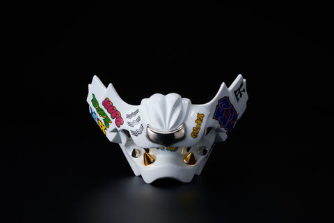 Hoyoroi Sake Cup, Man-Tiger Form, White Graffiti | Takahiro Koga