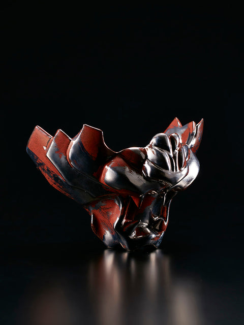 Cheek Armor Cup, Tiger Form, Crimson & Platinum | Takahiro Koga (alternate view)
