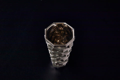 Constructed Vessel, Black Luster Silver, Guinomi | Yosuke Yamaura (alternate view)