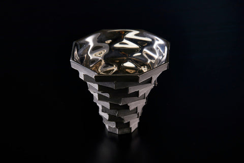 Constructed Vessel, White Luster Silver, Guinomi | Yosuke Yamaura (alternate view)