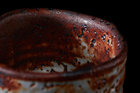 Crimson Shino Tea Bowl | Ryotaro Kato (alternate view)