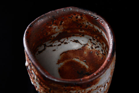 Crimson Shino Tea Bowl | Ryotaro Kato (alternate view)