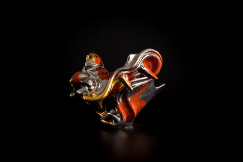 Cheek Armor Cup, Dragon Form, Crimson & Platinum | Takahiro Koga (alternate view)