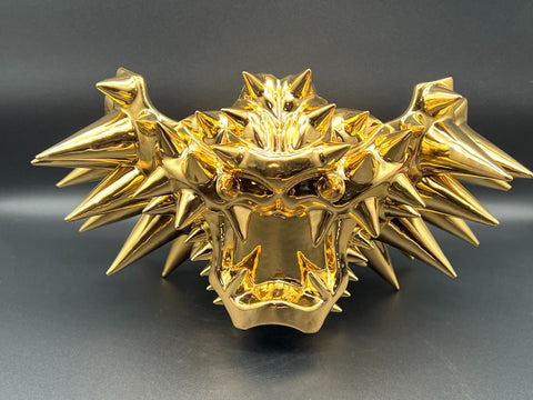 Cheek Armor Cup, Tiger Form, Gold, Rivets | Takahiro Koga (alternate view)