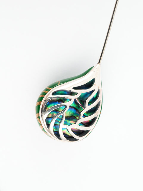 Tenpishu, Hat Pin Brooch (Green) | Fumie Sasai (alternate view)