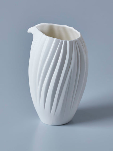 White Porcelain Katakuchi Pitcher | Nami Takahashi (alternate view)