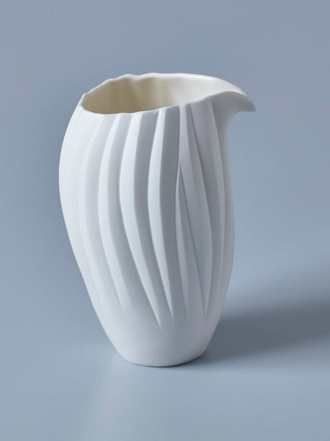 White Porcelain Katakuchi Pitcher | Nami Takahashi (alternate view)