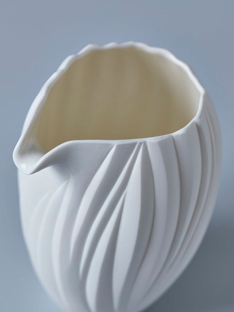 White Porcelain Katakuchi Pitcher | Nami Takahashi (alternate view)